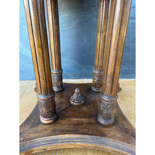 Brown Spanish Neoclassical Revival Round Hardwood Table, 1930 For Sale - Image 8 of 10