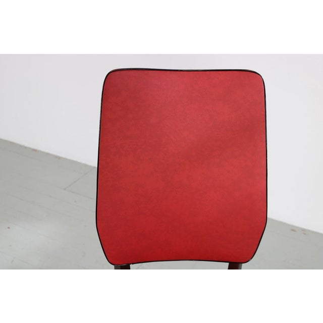 Kitchen Chair with Red Synthetic Leather Cover, 1960s For Sale - Image 10 of 18