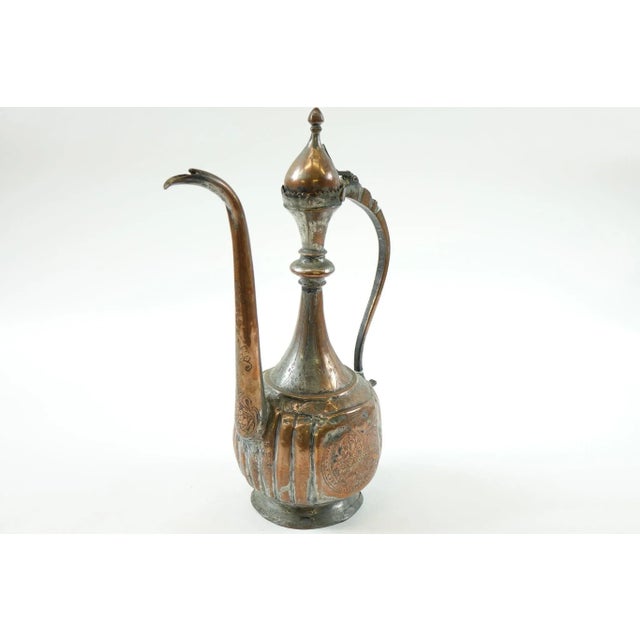 Late 19th Century Antique Copper Middle Eastern/Persian Water Ewer – Hand-Carved – 16" Tall For Sale - Image 5 of 7