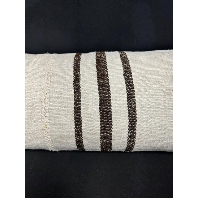 Contemporary Turkish Hemp Pillow Cushion Natural Beige Brown Cushion Cover 14"x40" For Sale - Image 3 of 4