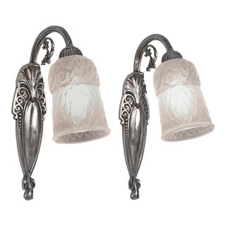 French Art Deco Wall Sconce by Léon Hugue & Charles Schneider 1930 France - A Pair For Sale