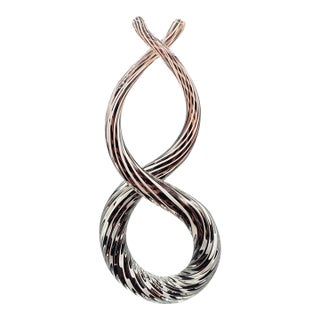 Vintage Large Murano Style Modern Abstract Decor Art Glass Sculpture Figuirine For Sale