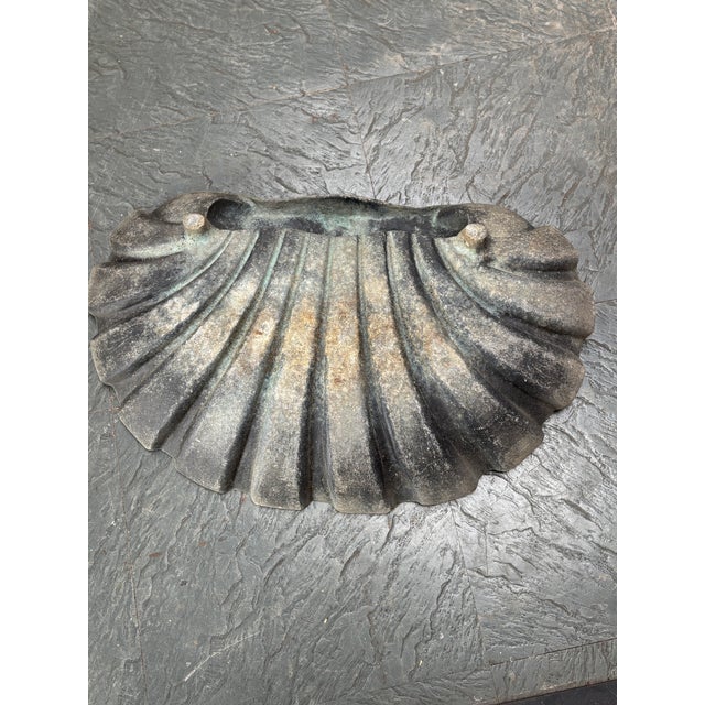 Vintage Cast Aluminum Garden Ornament Bird Bath For Sale - Image 9 of 9