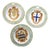 1960s Italian Macchiavelli Rucellai and Davanzati Crest Plates Signed and Numbered - Set of 3 For Sale