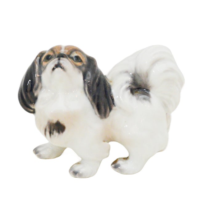 Mid-Century Modern Vintage Dahl Jensen Copenhagen Porcelain Pekingese Figurine For Sale - Image 3 of 8