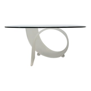Vintage 1970s Space Age Frosted Acrylic & Glass Coffee Table For Sale