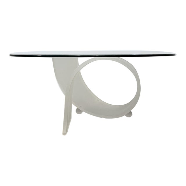Vintage 1970s Space Age Frosted Acrylic & Glass Coffee Table For Sale
