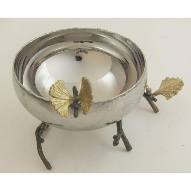 Contemporary Michael Aram Butterfly Ginkgo Silver Bowl For Sale - Image 3 of 12