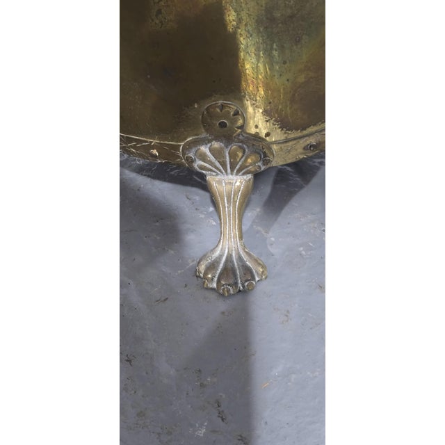 Antique Brass Log Bin, 1910 For Sale - Image 6 of 7