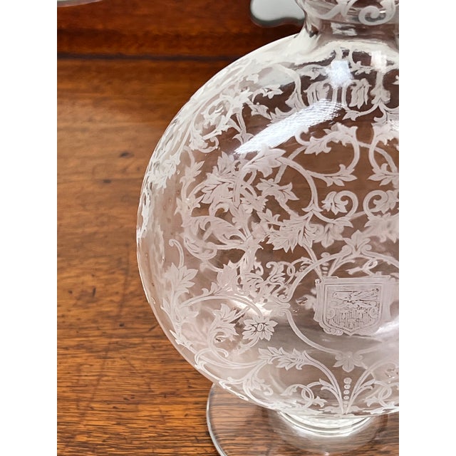 Glass Vintage Baccarat Crystal Decanter in the "Michelangelo" Pattern, for Martell Cognac C. 1930 For Sale - Image 7 of 12