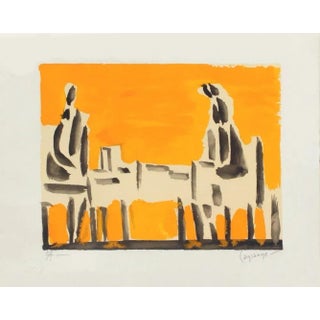 1990 Jacques Lagrange Two Characters Lithograph For Sale