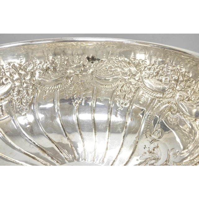 Vintage English Sheffield Kentshire Silver Plated Punch Bowl Set with 12 Footed Cup For Sale - Image 17 of 18