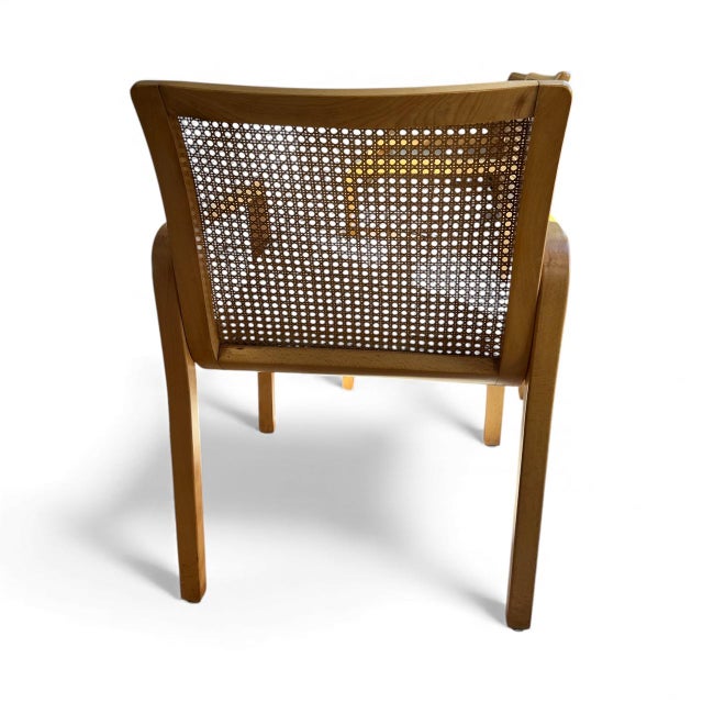 1970s Italian Bentwood Cane-Back Armchairs, Set of 4 | Vintage Dining Chairs For Sale - Image 5 of 14