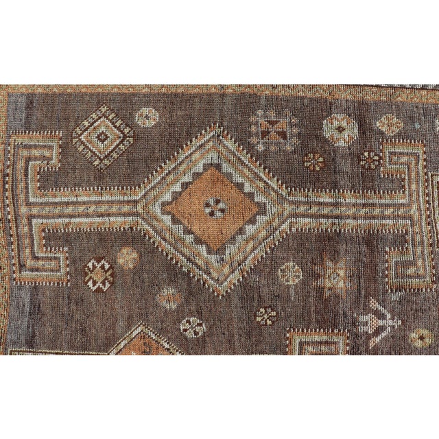 Antique Persian Lori Rug With All-Over Geometric Tribal Design on a Grey Field For Sale - Image 9 of 14