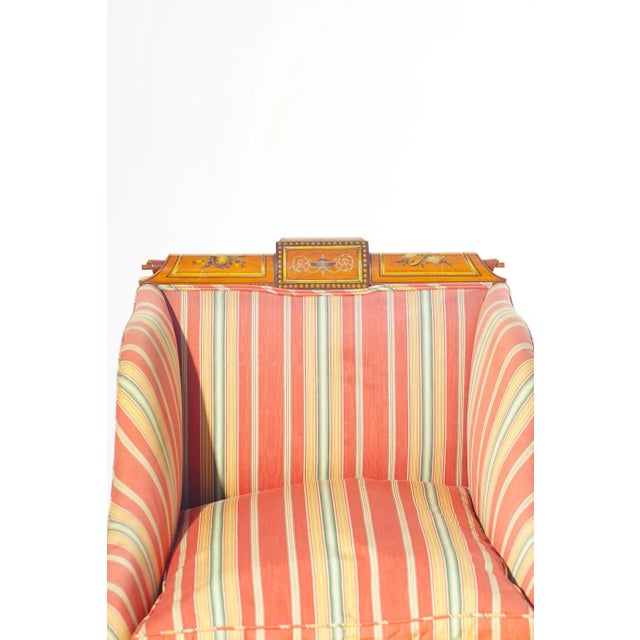 19th C. English Painted Satinwood Club Chair For Sale - Image 4 of 5