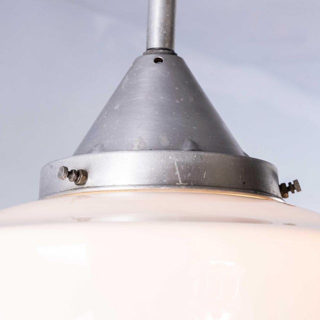 1950s French Tabac Opal Glass Pendant Lamp, 1950s For Sale - Image 5 of 11