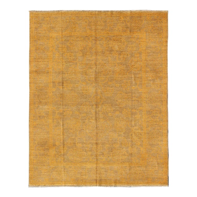 Fine Transitional Rug by Keivan Woven Arts With Stylized Geometric Motifs For Sale