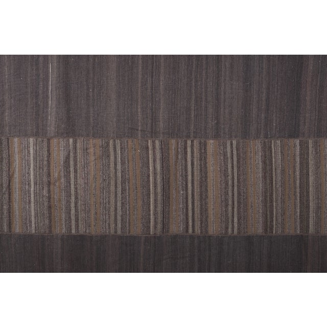 1960s Oversize Bohemian Striped Wool Kilim Rug 9'5'' X 9'7'' For Sale - Image 6 of 12