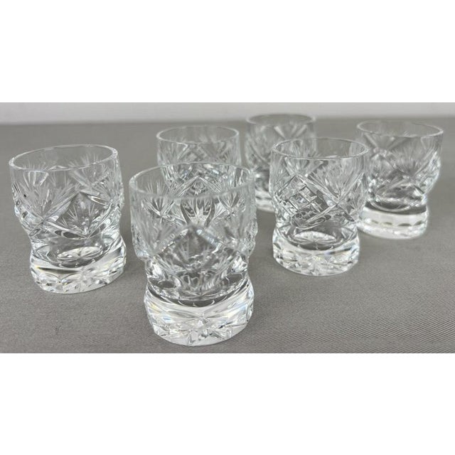Crystal and Cut Glass Tray Shot Glasses, Set of 8 For Sale - Image 5 of 17