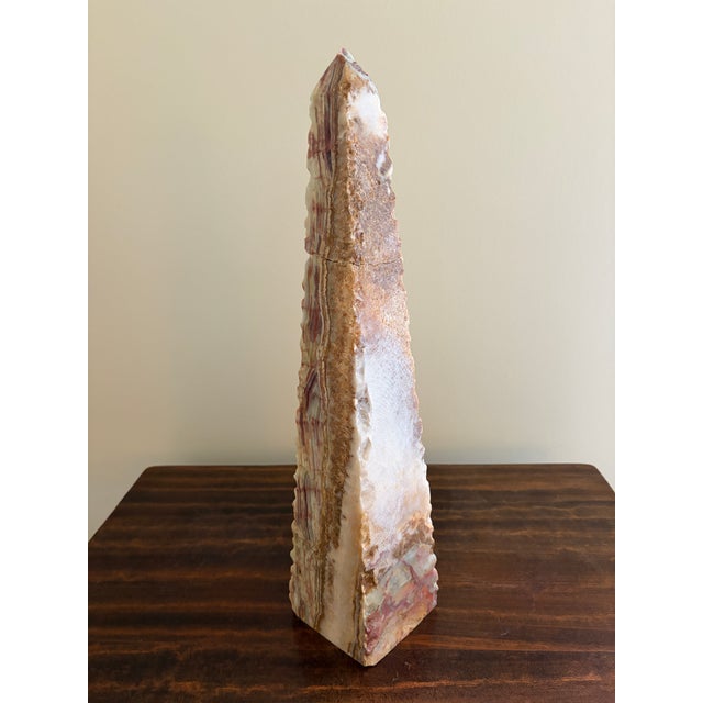 Stone Neoclassical Solid Marble Green and Brown Obelisk For Sale - Image 7 of 13