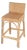 Serienna 24.5 in. Seat Height Rectangular Rattan Low Back Counter Stool, Natural Rattan For Sale