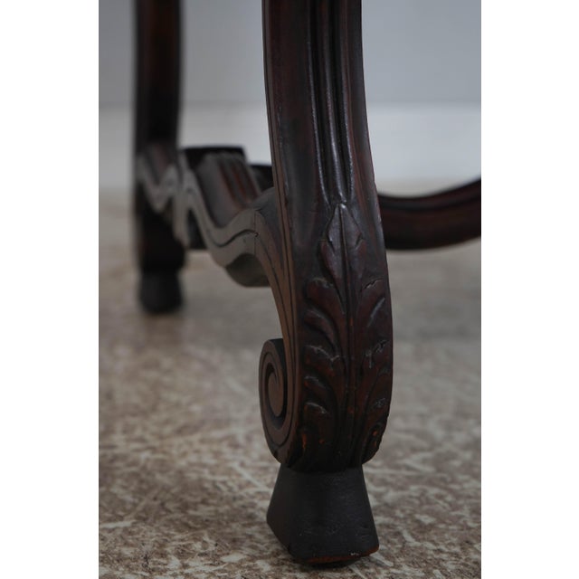 Pair of Antique Louis XVI Fauteuils Needlepoint Open Arm Chairs For Sale - Image 12 of 18