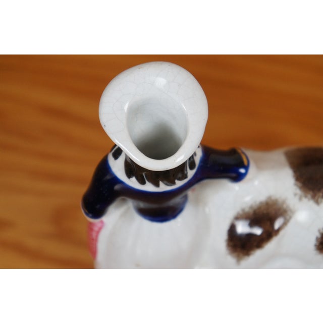 Ceramic Antique 19th Century Staffordshire Porcelain Cow Milk Maid Spill Vase Creamer For Sale - Image 7 of 12