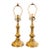 Vintage Hollywood Regency Cast Metal Table Lamps – Brass-Tone Finish 20” H Including Harp - a Pair For Sale
