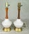 White Mid 20th Century Mid Century Modern Small Pottery and Walnut Table Lamps - a Pair For Sale - Image 8 of 15