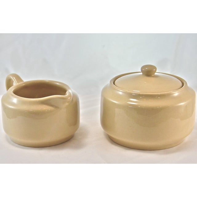 Mid-Century Modern Bisque Cafe Ware Cream & Sugar For Sale - Image 3 of 6