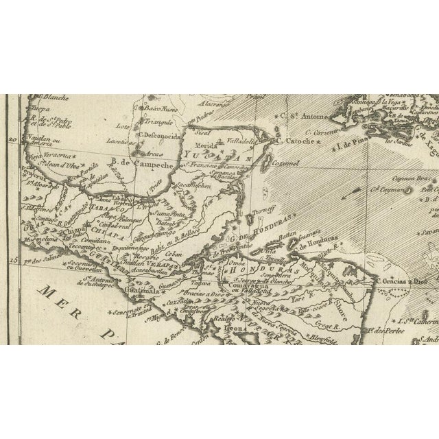 The Caribbean & Gulf of Mexico Rigobert Bonnes Antilles Map, c.1780 For Sale - Image 9 of 11