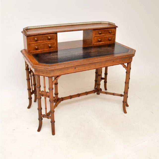 Burr Walnut Writing Desk from Howard & Sons, 1860s For Sale - Image 15 of 15
