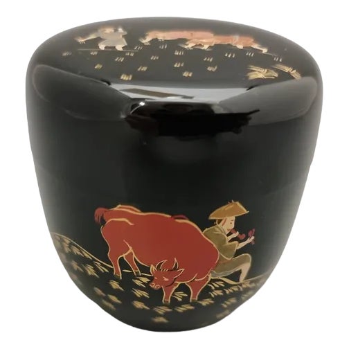 Vintage Japanese Netsuke Matcha Conatiner,1960s For Sale