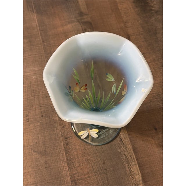 Mid-Century Modern Vintage Fenton Museum Collection Hand-Painted by A. Deem 7.5" Sean K. Fenton Vase For Sale - Image 3 of 6