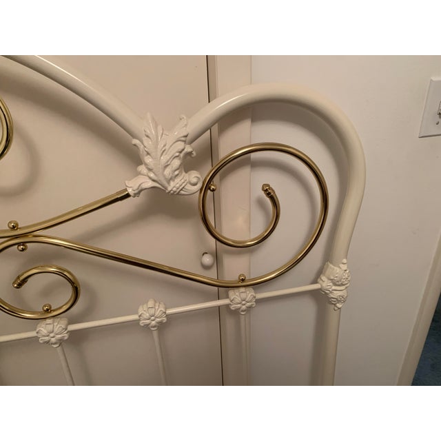 1990s 1990s Elliott’s Designs Queen Wrought Iron and Brass Bed Headboard For Sale - Image 5 of 7