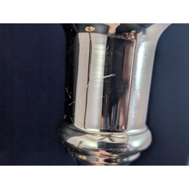 Late 20th Century Pair Brass Candlesticks Holders 9" Valsan Portugal Taper Gold For Sale - Image 5 of 6