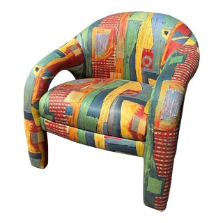 1980s Postmodern Vladimir Kagan Attributed Sculptural Arm Chair For Sale