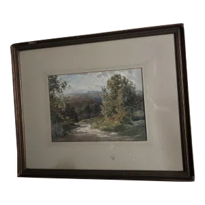 Antique English Landscape Watercolor