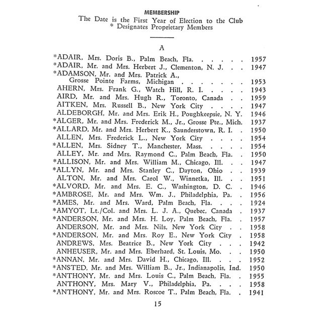 The Everglades Club 1961 Members' Annual Yearbook For Sale - Image 10 of 12