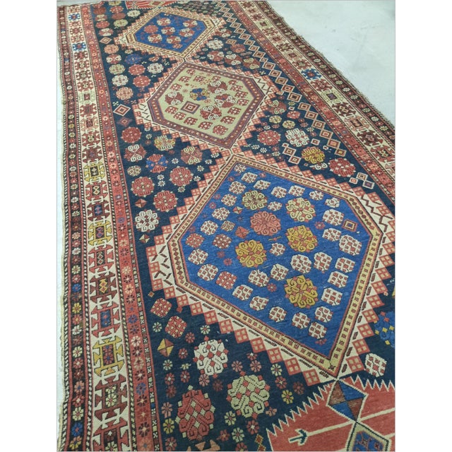 Antique Hand-Knotted Caucasian Gallery/ Runner Rug. For Sale - Image 13 of 18