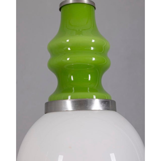 Vintage Space Age Green Glass Pendant Light, 1970s For Sale - Image 3 of 8