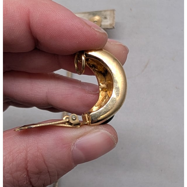Vintage 1960s Signed Hattie Carnegie Cabochon Half Hoop Clip Earrings-2 Pieces For Sale - Image 11 of 11