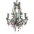 1940's Petit French Regency Bronze W/ Pink & Clear Crystal Chandelier Attrib. Maison Bagues For Sale