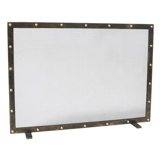 Gold Rubbed Black Amelia Fireplace Screen Brass For Sale