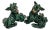 Large Vintage Chinese Green Glazed Pottery Kylin Chinese Dragons - a Pair For Sale