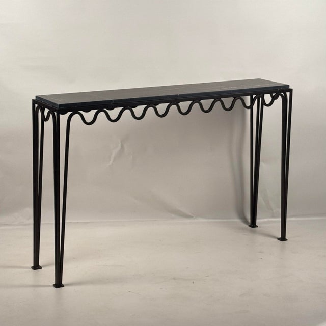 Bronze Long Méandre Bronze and Nero Marquina Console by Design Frères For Sale - Image 8 of 9