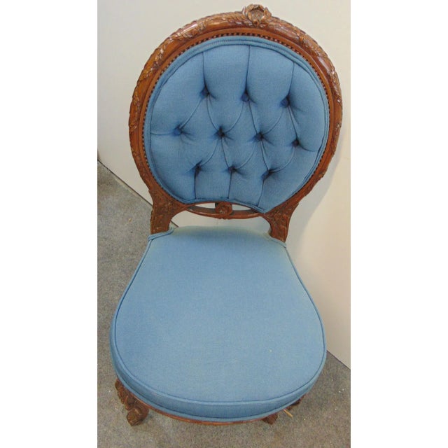 19th C Louis XV Carved Walnut Side Chair For Sale - Image 4 of 6