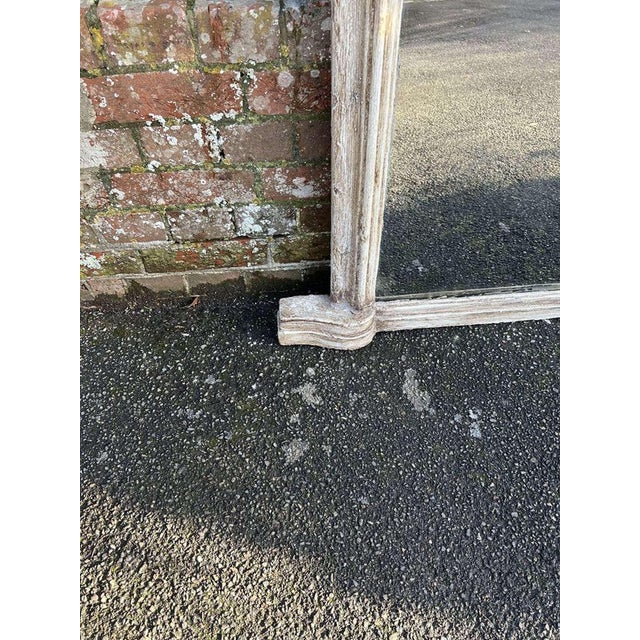 Large Antique English Arched Overmantle Mirror For Sale - Image 3 of 7