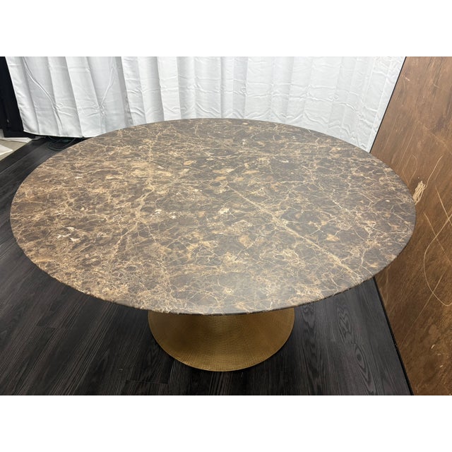 Restoration Hardware Rh Aero Stone Round Dining Table – 60" For Sale - Image 4 of 18