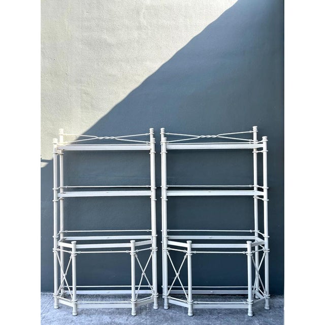 Mid-Century Modern Vintage Painted Metal Display Shelf For Sale - Image 3 of 12